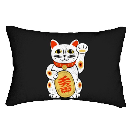 Japan Lucky Cat Japanese Maneki Neko Good Luck Cha Lumbar Pillows
