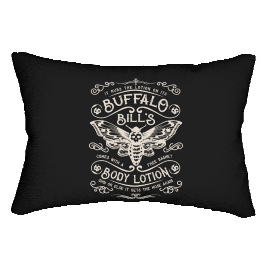 Buffalo Bill's Body Lotion Label Lumbar Pillows