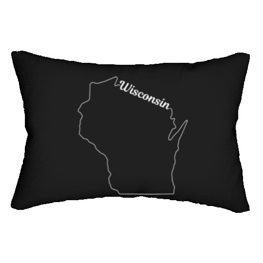 Wisconsin State Pride USA Map Lumbar Pillows