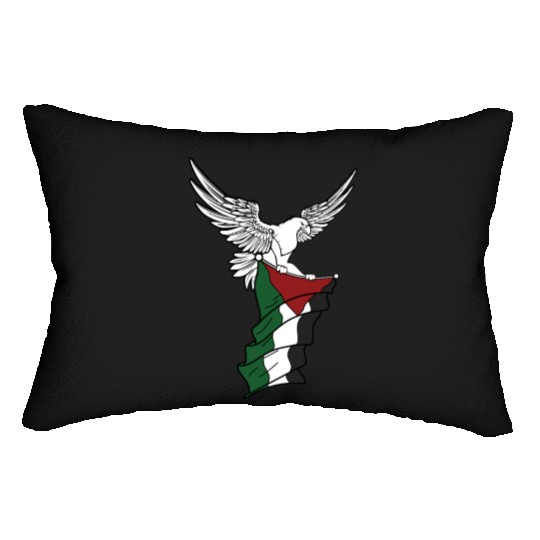 Free Palestine Palestinian Flag Bird Eagle Palesti Lumbar Pillows