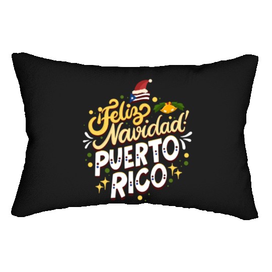Feliz Navidad Puerto Rico - Merry Christmas Lumbar Pillows