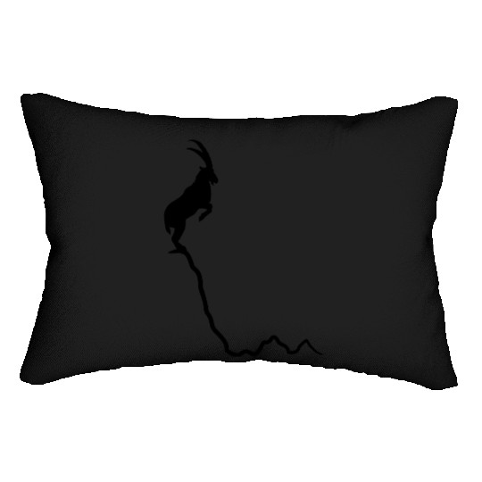 Mountain ibex, mountain goat Lumbar Pillows