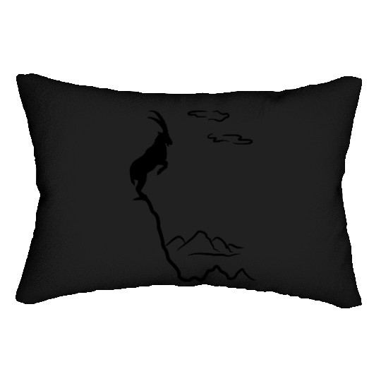 Mountain ibex, mountain goat Lumbar Pillows
