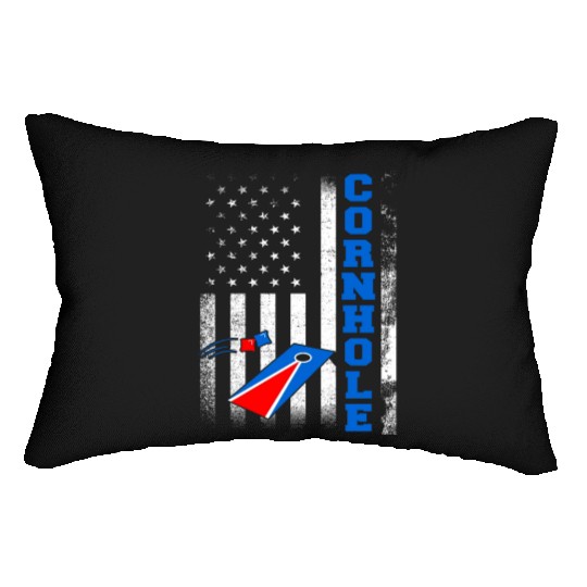 Cornhole Flag US American USA Player Game Bags Lumbar Pillows
