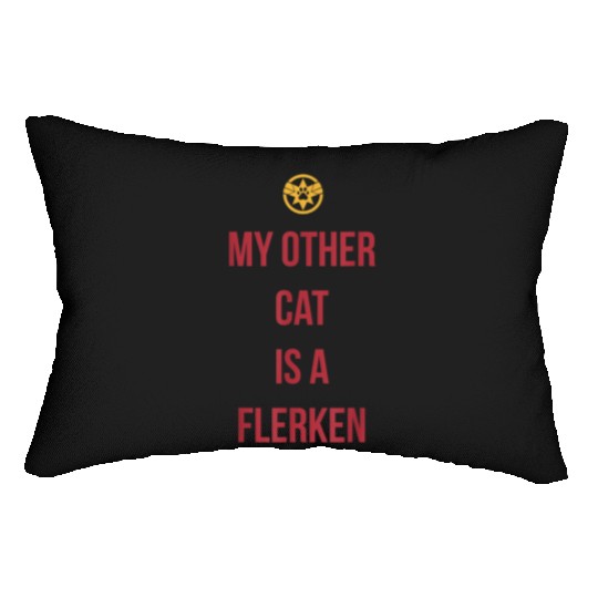 Captain Marvel My Other Cat Is A Flerken Bold Logo Lumbar Pillows