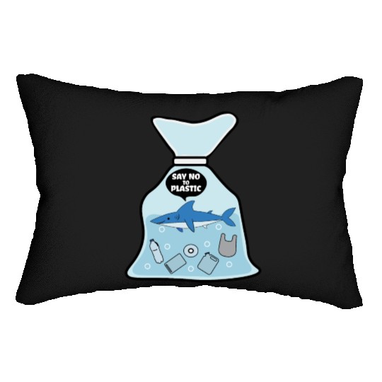 Say No To Plastic Shark Vinyl Best Friend Gift Lumbar Pillows