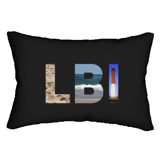 Lbi Long Beach Island Nj Photo Beach Ocean Lightho Lumbar Pillows