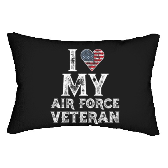 I Love My Air Force Veteran Vintage Gift Lumbar Pillows