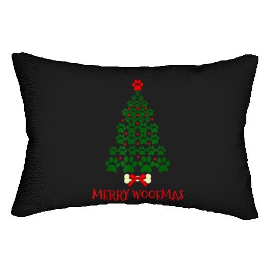 Super Cute Dog Paws Print Christmas Lumbar Pillows