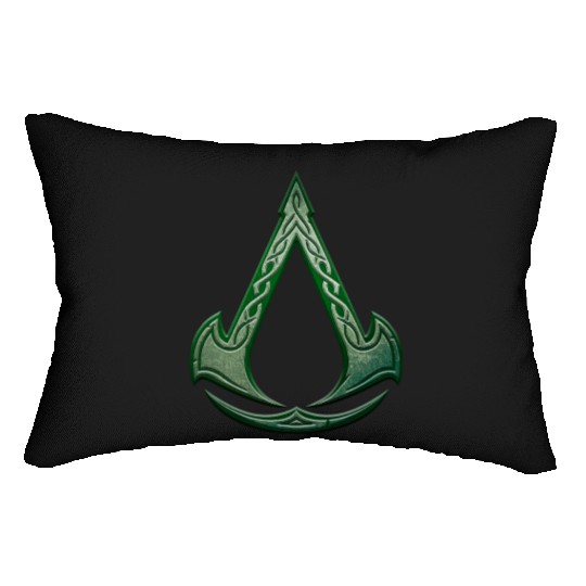 valhalla assassin logo Lumbar Pillows