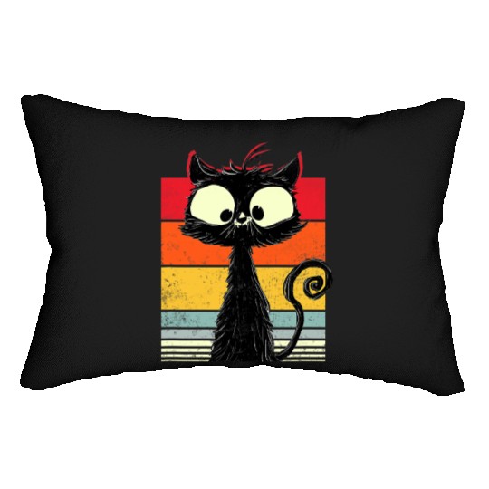 Funny Vintage Cat Black Cat Cat Owner Gift Retr Lumbar Pillows