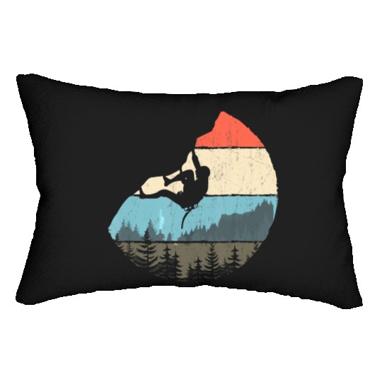 Vintage Style Rock Climbing Retro Bouldering Lumbar Pillows