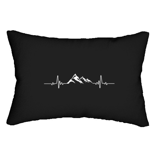 Mountains heartbeat - hikers & mountaineering Lumbar Pillows