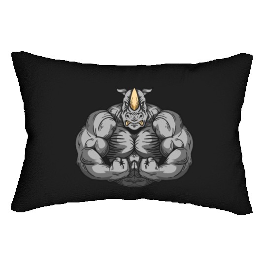 Bodybuilder Rhino Toning Rhinoceros Fitness Lumbar Pillows