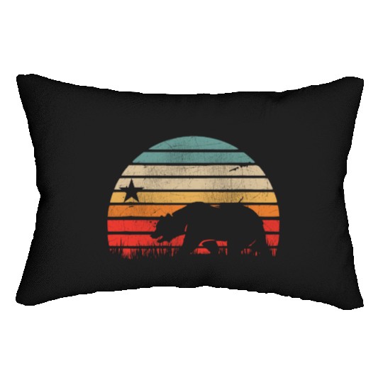 California Bear Retro Vintage Sunset Lumbar Pillows