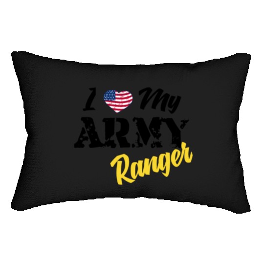 Proud US Army Ranger American Military Family Flag Lumbar Pillows