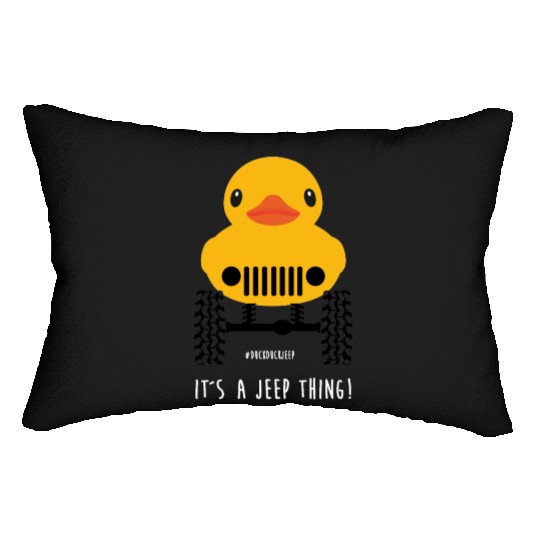 Cute Jeep Rubber duck on Offroad wheels duckduck Lumbar Pillows