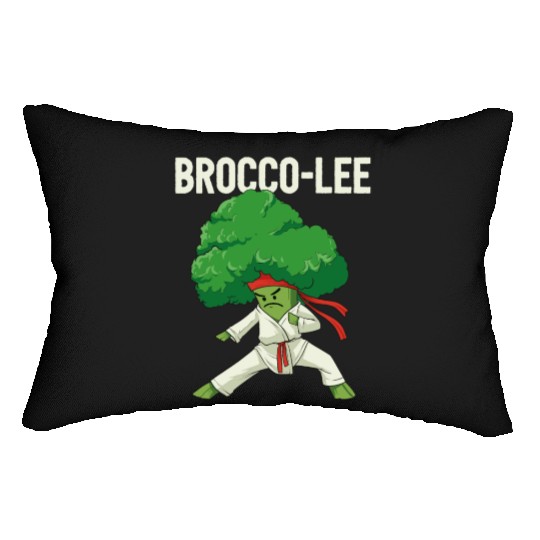Brocco Lee Broccoli Karate Vegan Vegetarian MMA Lumbar Pillows