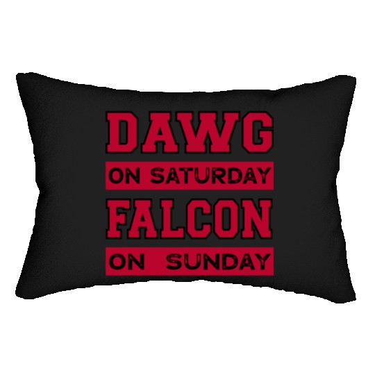 Dawg On Saturday Falcon On Sunday Atlanta Athens F Lumbar Pillows