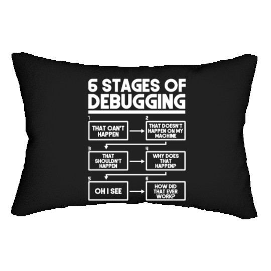 6 Stages Of Debugging Programmer Coding Lumbar Pillows