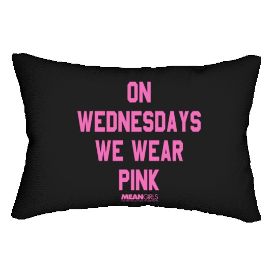 Mean Girls Pink On Wednesday Square Text Lumbar Pillows