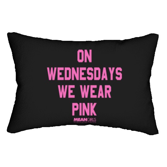 Mean Girls Pink On Wednesday Square Text Lumbar Pillows