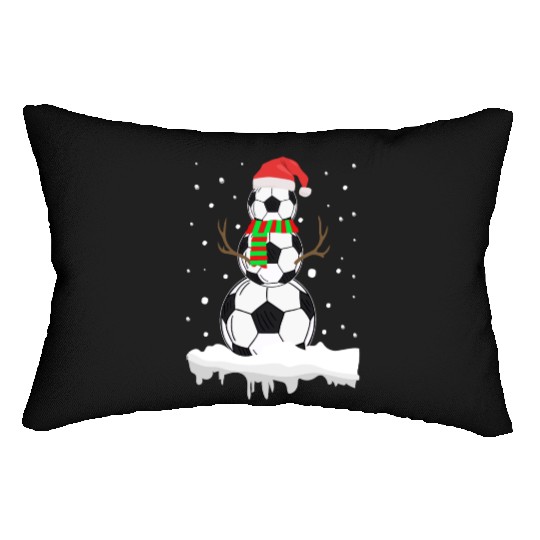 Christmas Funny Soccer Ball Snowman Xmas Sport Lumbar Pillows