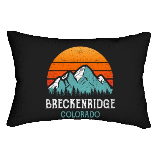 Vintage Breckenridge Lumbar Pillows Retro Sun Mountains