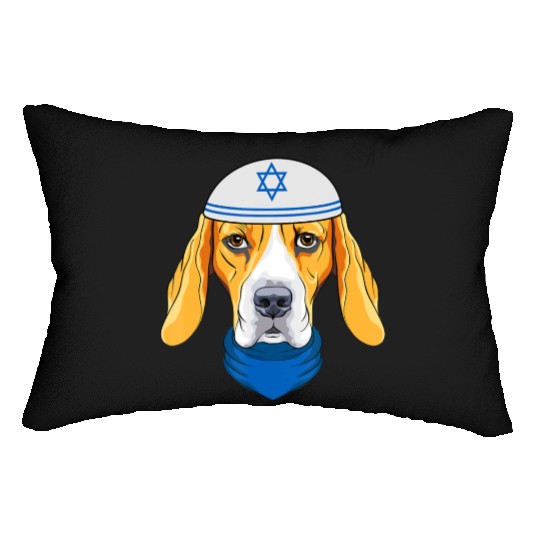 Cute Beagle Hanukkah Funny Dog Lover Jewish Gift Lumbar Pillows