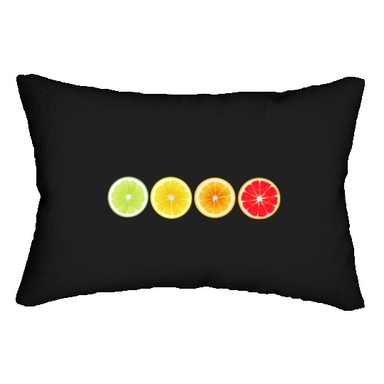 Lime Lemon Orange Vitamin Citrus Wheels of a Lumbar Pillows