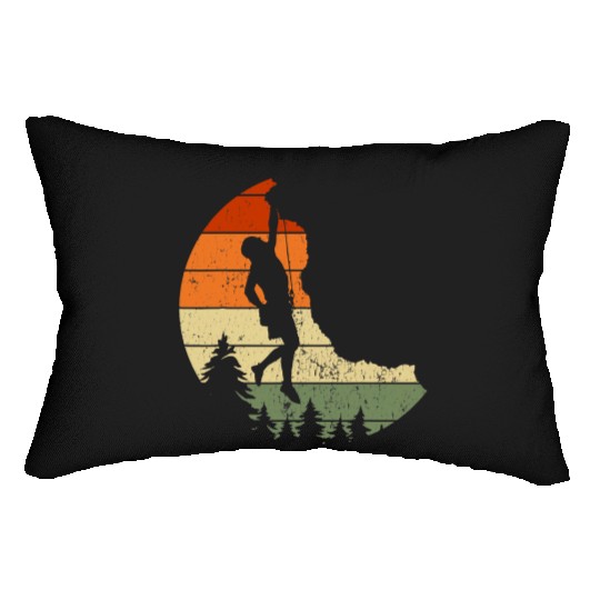 Retro Rock Climbing Vintage Climber Lumbar Pillows