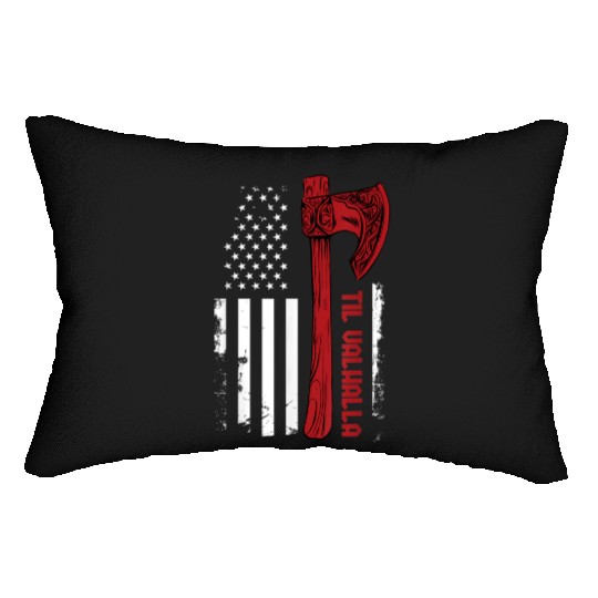 Viking Axe Flag Til Valhalla Norse Mythology Lumbar Pillows