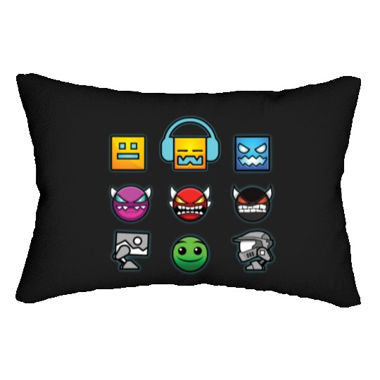 geometry dash insane Lumbar Pillows