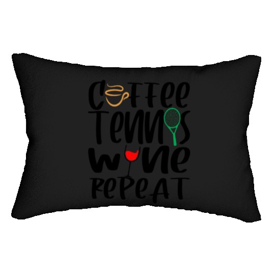 Coffee tennis wine repeat gift tennis player Lumbar Pillows