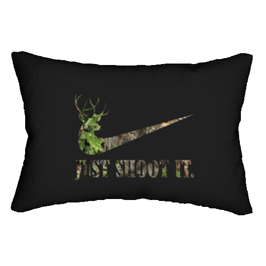 Just Shoot It Deer Hunting Camouflage Lumbar Pillows