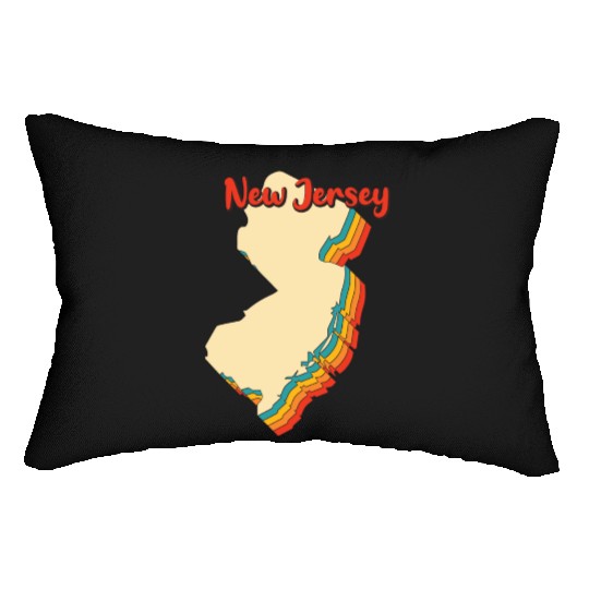 New Jersey Map Outline Vintage Retro Nj Home State Lumbar Pillows