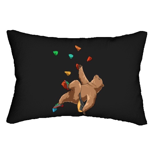 Grizzly Bouldering and Rock Climbing Gift Lumbar Pillows