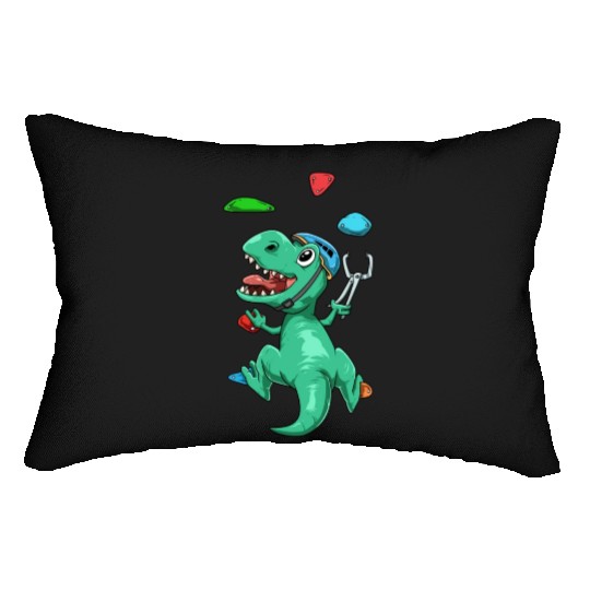Funny T-Rex Bouldering and Rock Climbing Gift Lumbar Pillows