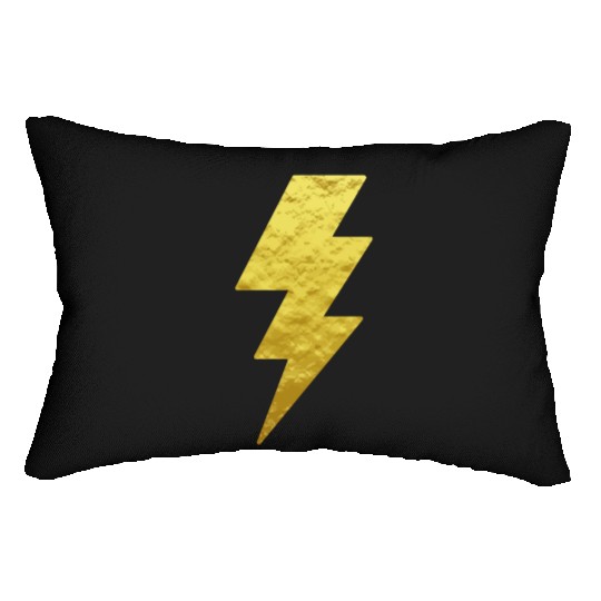 Lightning Bolt Lumbar Pillows Gold Printed Top