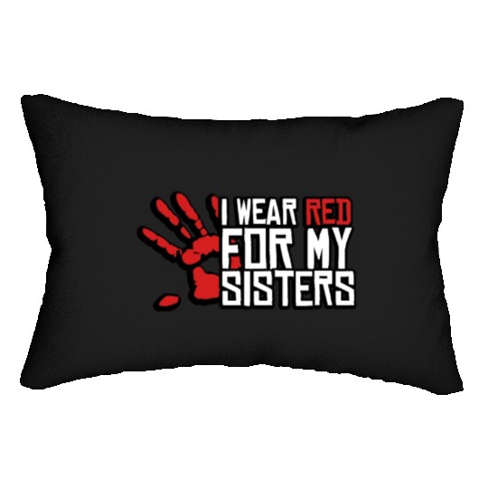 I Wear Red For My Sisters Native American MMIW Lumbar Pillows