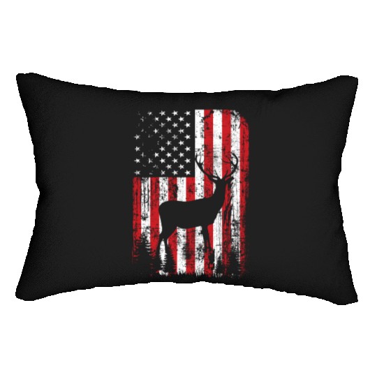 Deer Hunting Camouflage Flag Lumbar Pillows