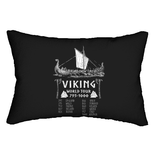Viking world tour Lumbar Pillows