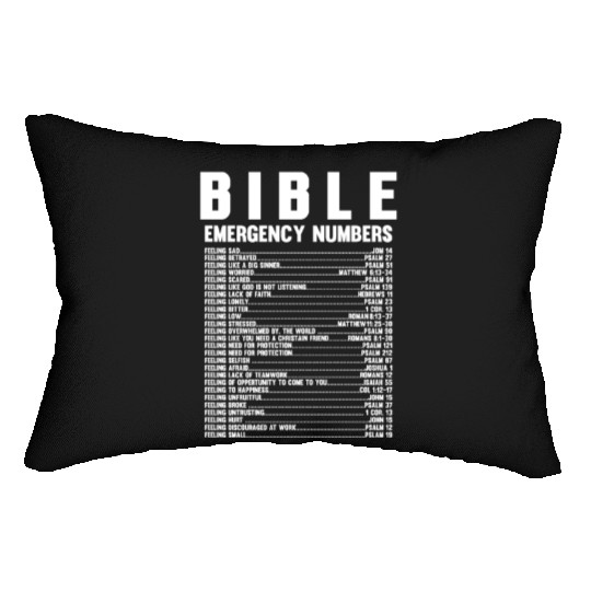Bible Emergency Numbers Verse God Jesus Faith Lumbar Pillows
