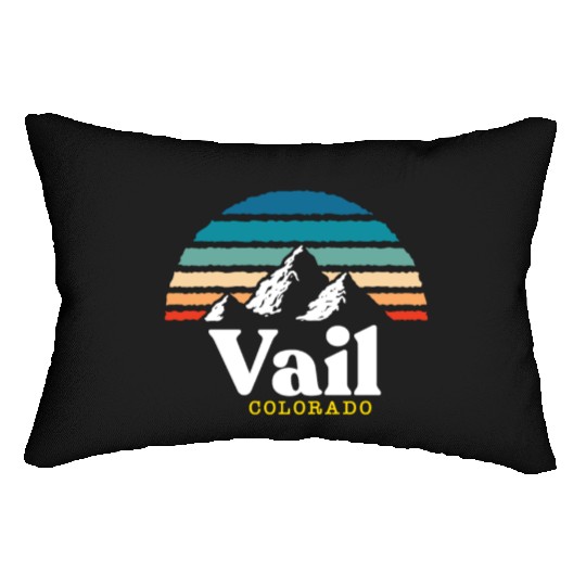 Vail Colorado Usa Ski Resort 1980S Retro Gift Lumbar Pillows
