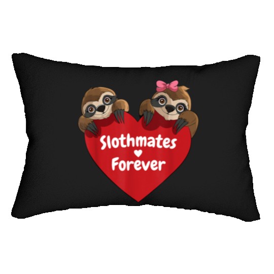 Romatic Sloth Valentines Lumbar Pillows Girl Couples Sloths