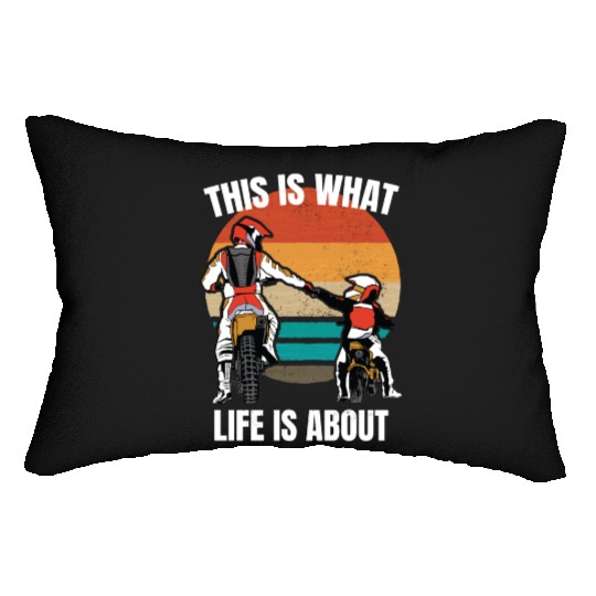 Dirt Bike Gift Saying Father & Son Bike Racing Lumbar Pillows