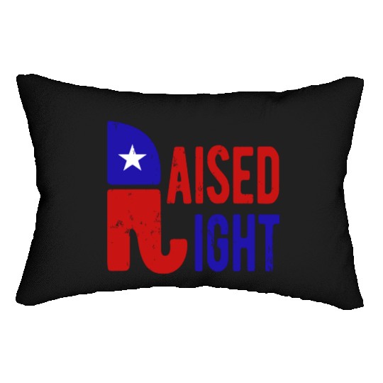 Raised Right Proud Republican Elephant Logo Usa Lumbar Pillows