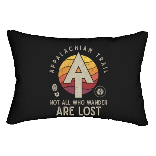 Appalachian Trail Logo Hiking Wander in the US Lumbar Pillows