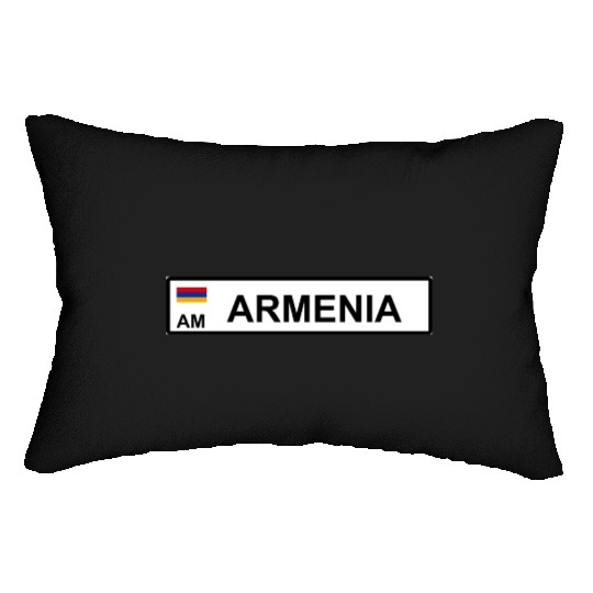 Realistic Armenia License Plate Sticker Lumbar Pillows
