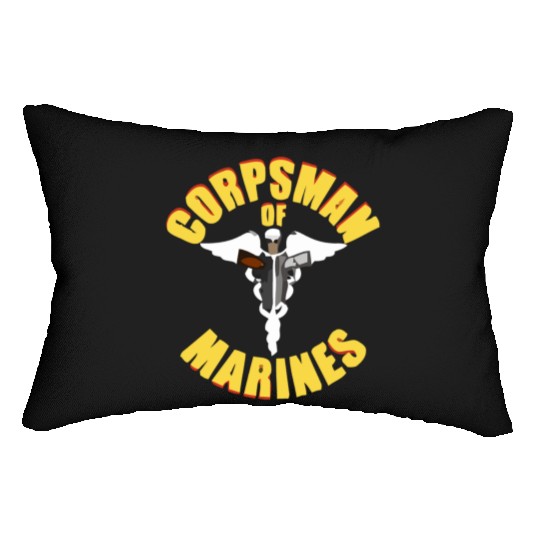Us Navy Corpsman 8404 Fmf Veteran Front & Back Des Lumbar Pillows